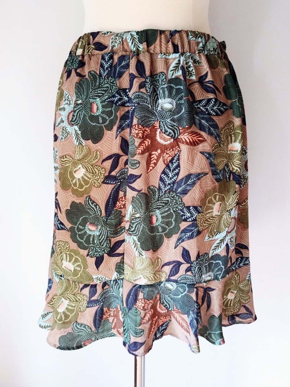 Floral A-Line Skirt in Blush Pink